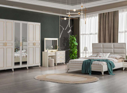 Bedroom Designer Double bed Luxury Dressing table Noble Stool 7pcs
